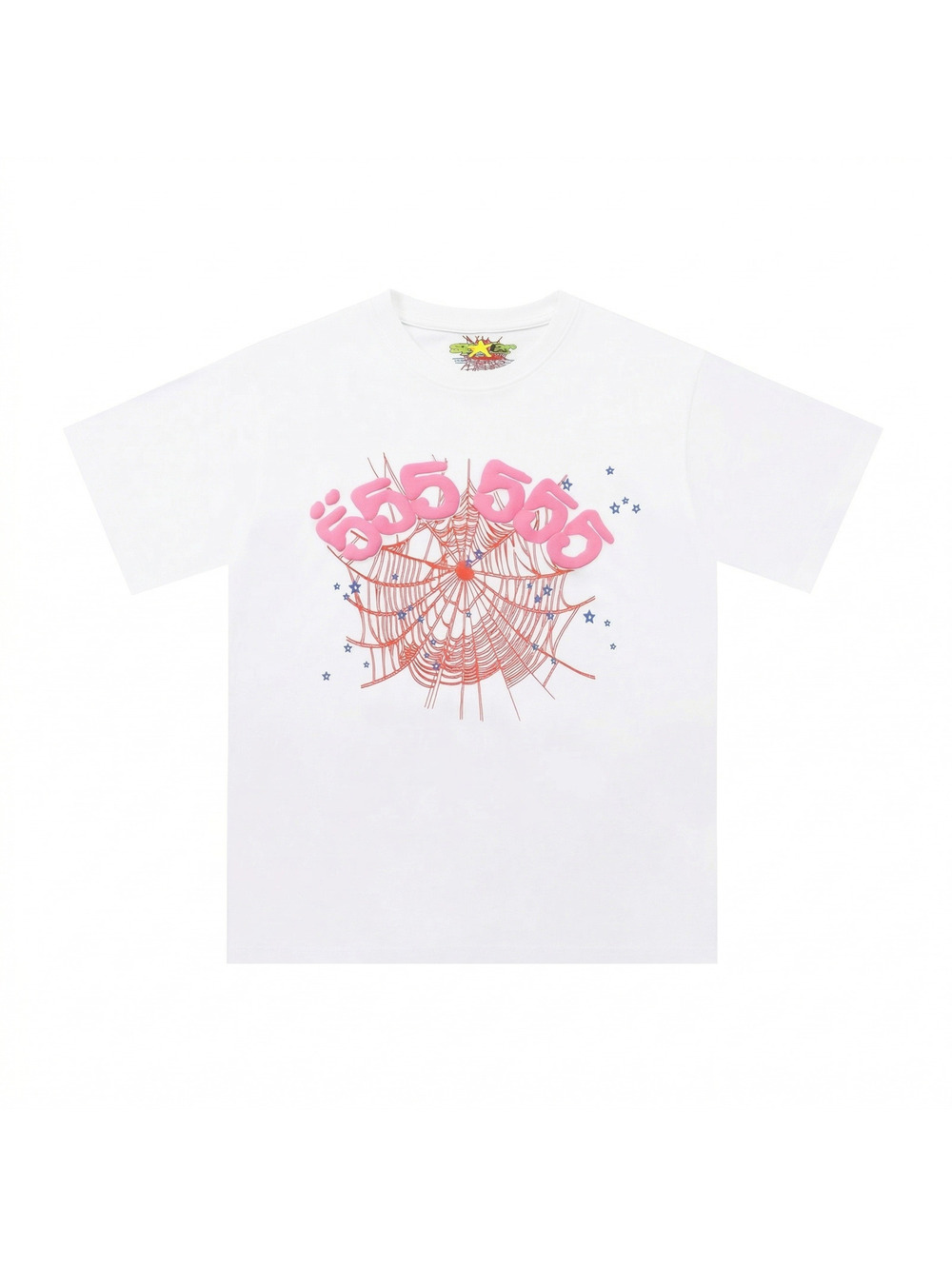 Sp5der OG Web Tee - White / Pink 555